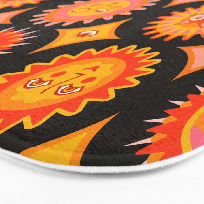 Sunshine Faces - Charcoal Bath Mat Gallery Image 3
