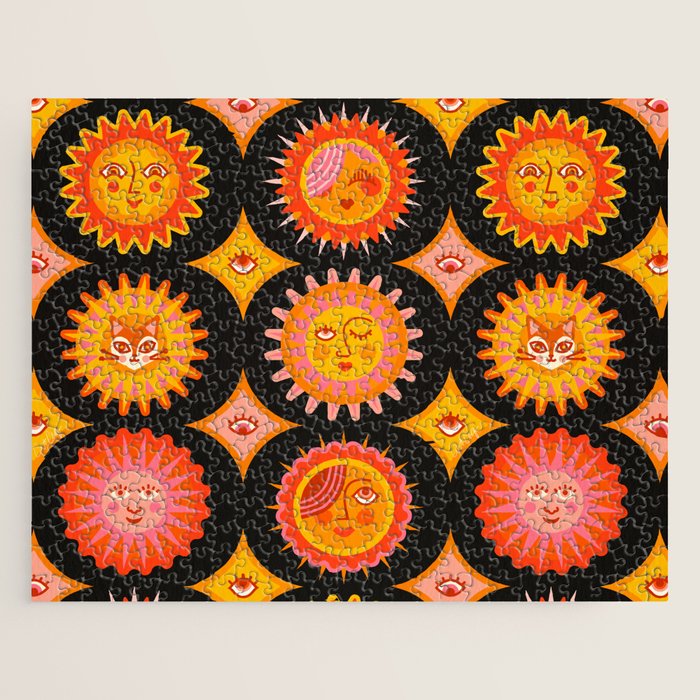 Sunshine Faces - Charcoal Jigsaw Puzzle Gallery Image 1