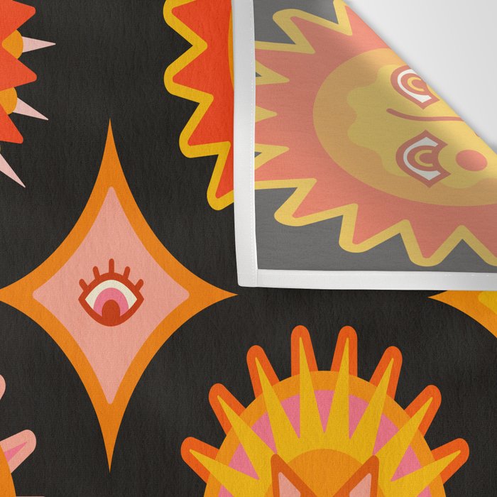 Sunshine Faces - Charcoal Wall Tapestry Gallery Image 3