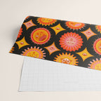Sunshine Faces - Charcoal Wrapping Paper Gallery Image 2