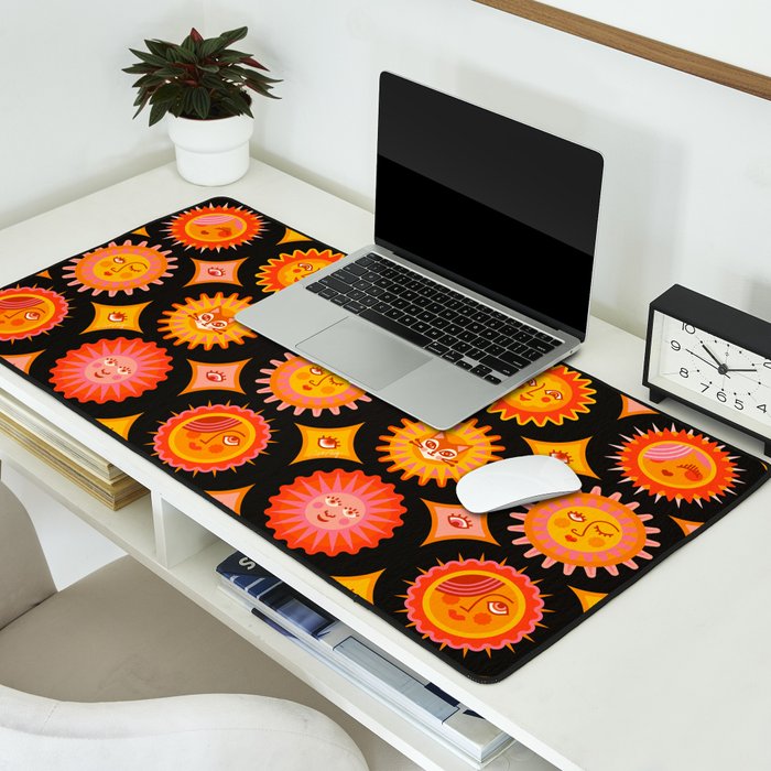 Sunshine Faces - Charcoal Desk Mat Gallery Image 2