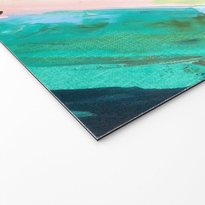 Livin' Easy - a bright abstract piece in blues, greens, yellow and red Welcome Mat Gallery Image 2