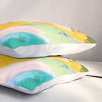 Livin' Easy - a bright abstract piece in blues, greens, yellow and red Pillow Sham Gallery Image 3