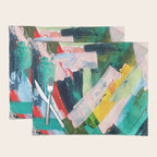 Livin' Easy - a bright abstract piece in blues, greens, yellow and red Placemat Gallery Image 1