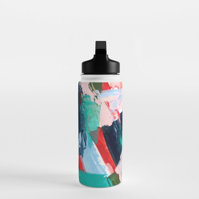 Livin' Easy - a bright abstract piece in blues, greens, yellow and red Water Bottle Gallery Image 3