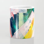 Livin' Easy - a bright abstract piece in blues, greens, yellow and red Coffee Mug Gallery Image 4