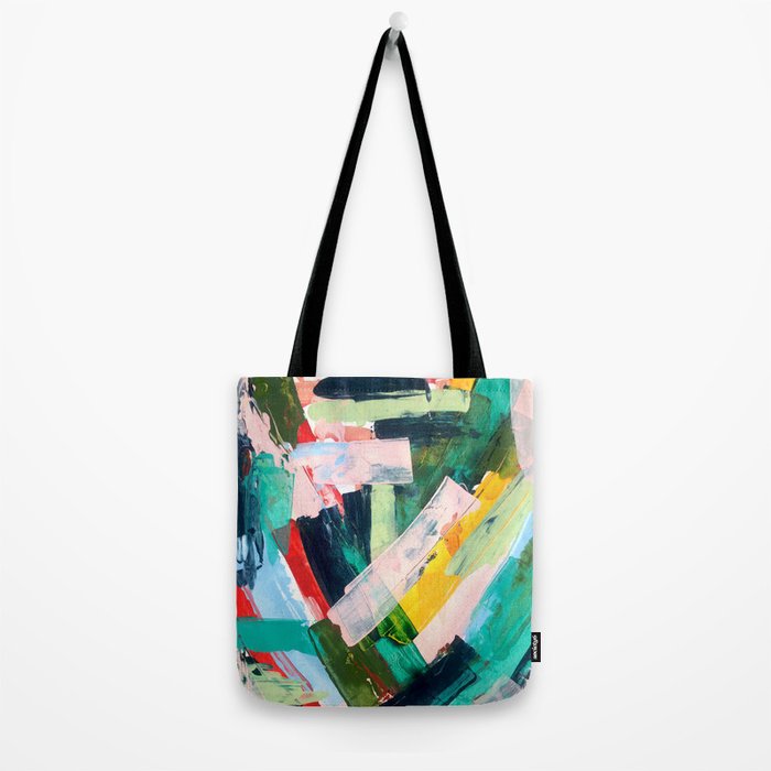 Livin' Easy - a bright abstract piece in blues, greens, yellow and red Tote Bag Gallery Image 2