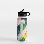 Livin' Easy - a bright abstract piece in blues, greens, yellow and red Water Bottle Gallery Image 1