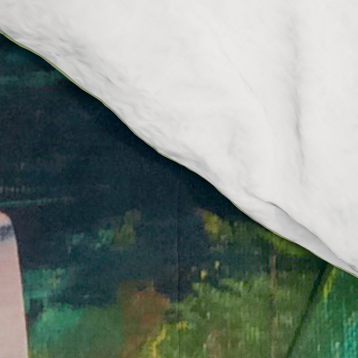 Livin' Easy - a bright abstract piece in blues, greens, yellow and red Comforter Gallery Image 4