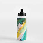 Livin' Easy - a bright abstract piece in blues, greens, yellow and red Water Bottle Gallery Image 2