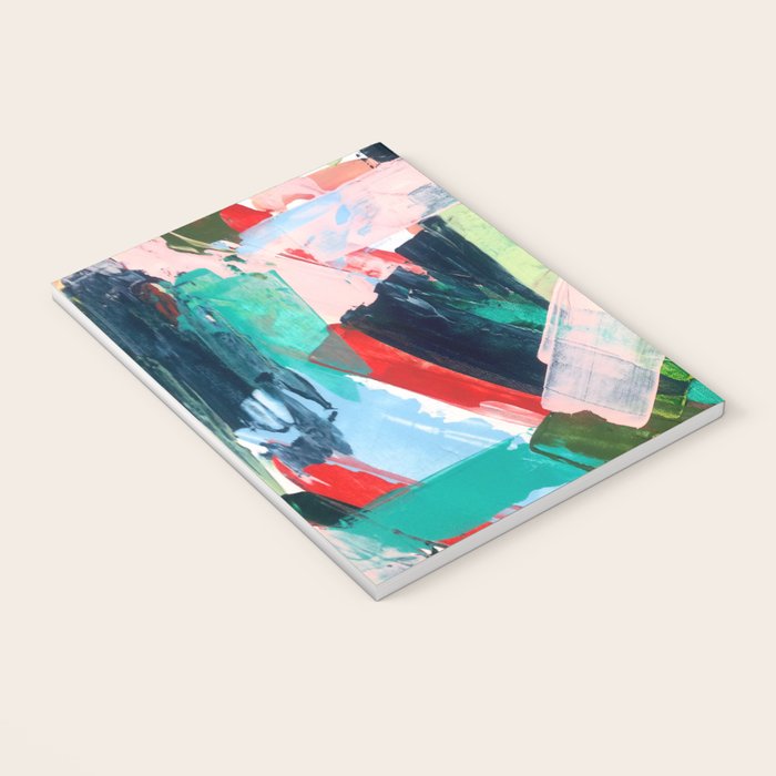 Livin' Easy - a bright abstract piece in blues, greens, yellow and red Notebook Gallery Image 3