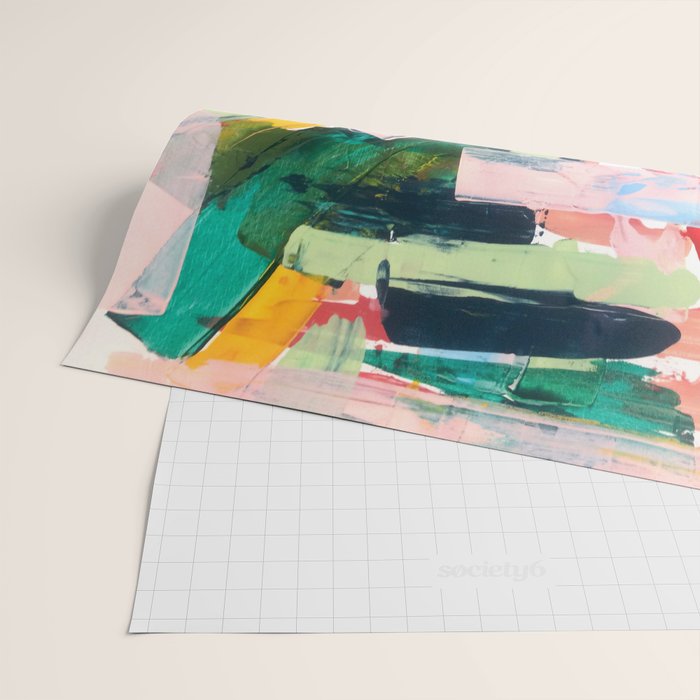 Livin' Easy - a bright abstract piece in blues, greens, yellow and red Wrapping Paper Gallery Image 2