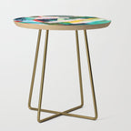 Livin' Easy - a bright abstract piece in blues, greens, yellow and red Side Table Gallery Image 1