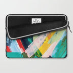 Livin' Easy - a bright abstract piece in blues, greens, yellow and red Laptop Sleeve Gallery Image 2