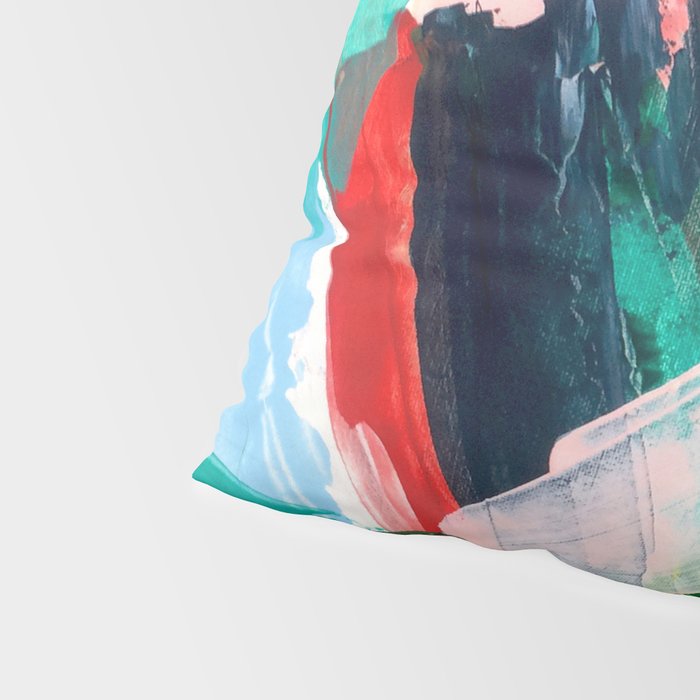 Livin' Easy - a bright abstract piece in blues, greens, yellow and red Pillow Sham Gallery Image 4