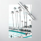 Pool and Palm Trees Wrapping Paper Gallery Image 1