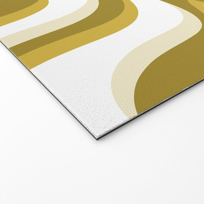 Trippy Glitch Retro Liquid Swirl Psychedelic Dark Mustard Abstract Pattern  Welcome Mat Gallery Image 2