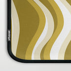 Trippy Glitch Retro Liquid Swirl Psychedelic Dark Mustard Abstract Pattern  Laptop Sleeve Gallery Image 3