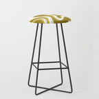 Trippy Glitch Retro Liquid Swirl Psychedelic Dark Mustard Abstract Pattern  Stool Gallery Image 1