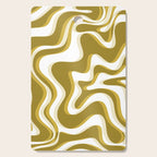 Trippy Glitch Retro Liquid Swirl Psychedelic Dark Mustard Abstract Pattern  Cutting Board Gallery Image 1