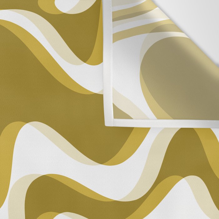 Trippy Glitch Retro Liquid Swirl Psychedelic Dark Mustard Abstract Pattern  Wall Tapestry Gallery Image 3