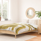 Trippy Glitch Retro Liquid Swirl Psychedelic Dark Mustard Abstract Pattern  Duvet Cover Gallery Image 2
