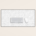 Abstract topography map line art pattern Desk Mat Gallery Image 1