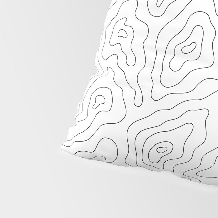 Abstract topography map line art pattern Pillow Sham Gallery Image 4