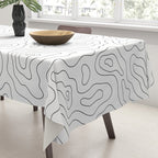 Abstract topography map line art pattern Tablecloth Gallery Image 3
