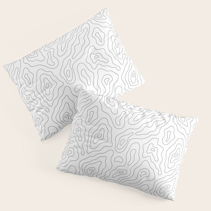 Abstract topography map line art pattern Pillow Sham Gallery Image 3