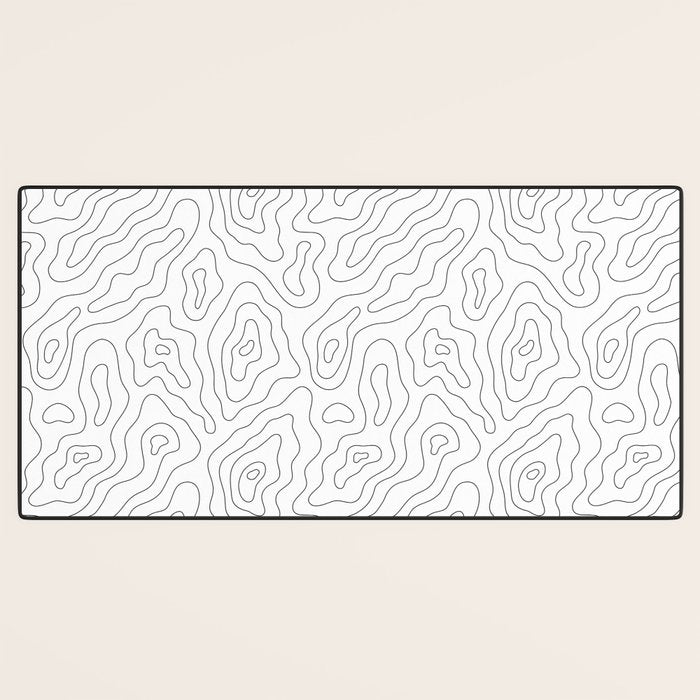 Abstract topography map line art pattern Desk Mat Gallery Image 3
