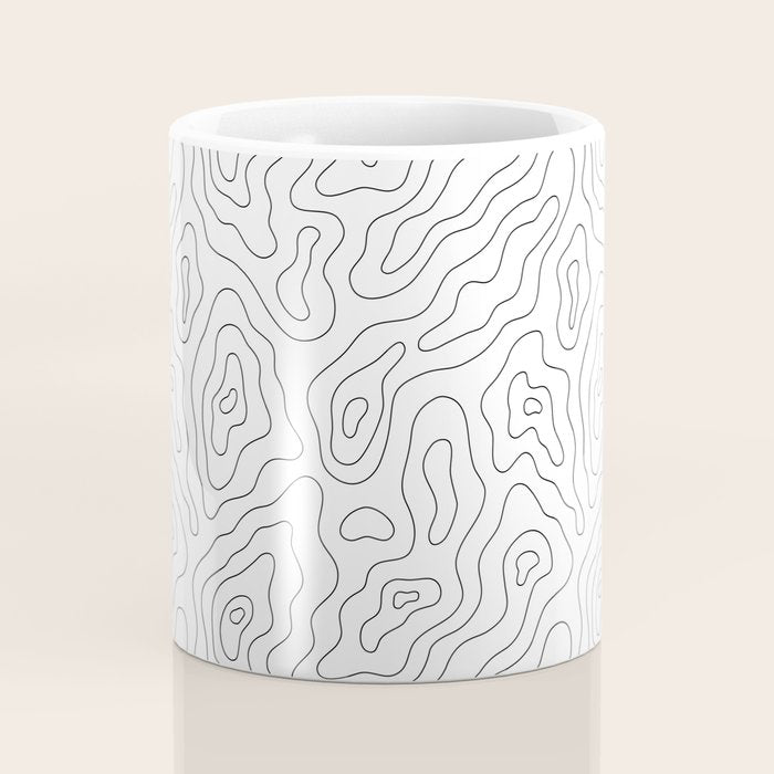 Abstract topography map line art pattern Coffee Mug Gallery Image 4