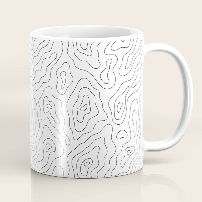 Abstract topography map line art pattern Coffee Mug Gallery Image 1