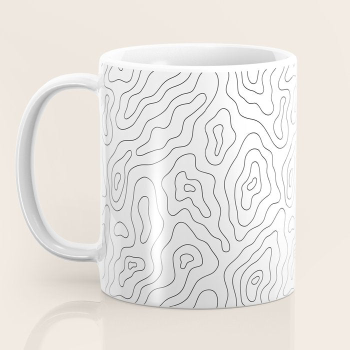 Abstract topography map line art pattern Coffee Mug Gallery Image 3