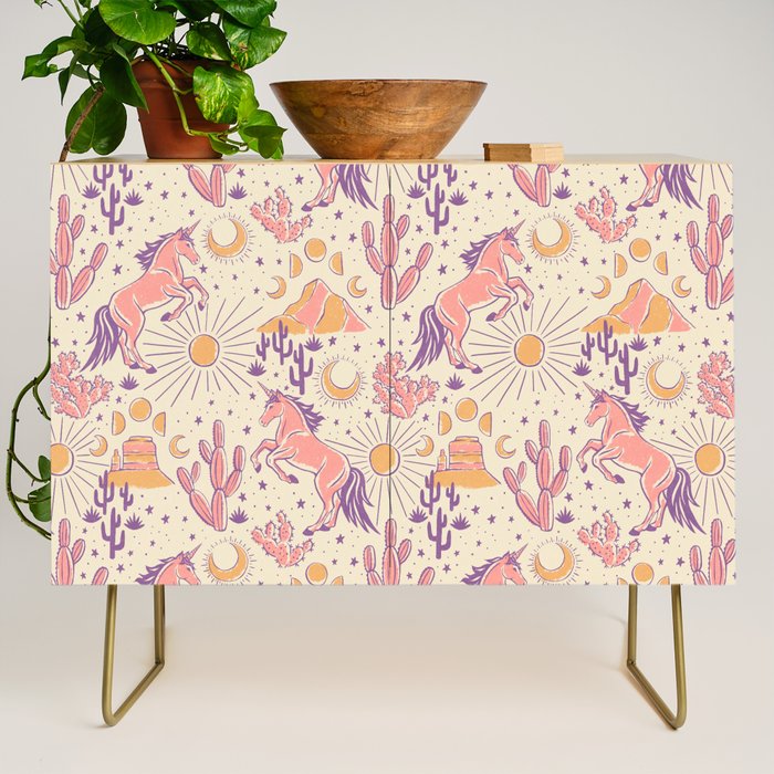 Desert Unicorn - Purple, pink, and gold Credenza Gallery Image 1