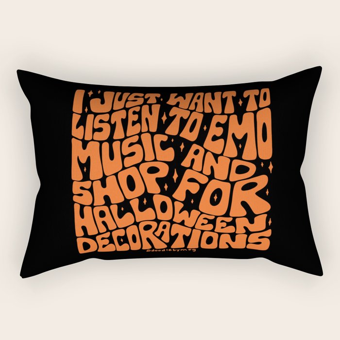 Emo Music and Halloween Decorations Rectangular Pillow Gallery Image 1