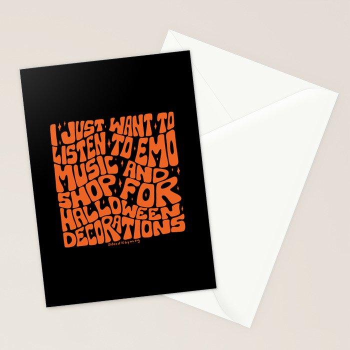 Emo Music and Halloween Decorations Stationery Card Gallery Image 2