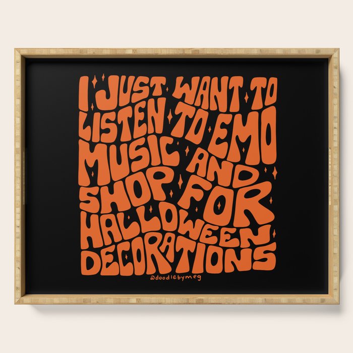 Emo Music and Halloween Decorations Serving Tray Gallery Image 1