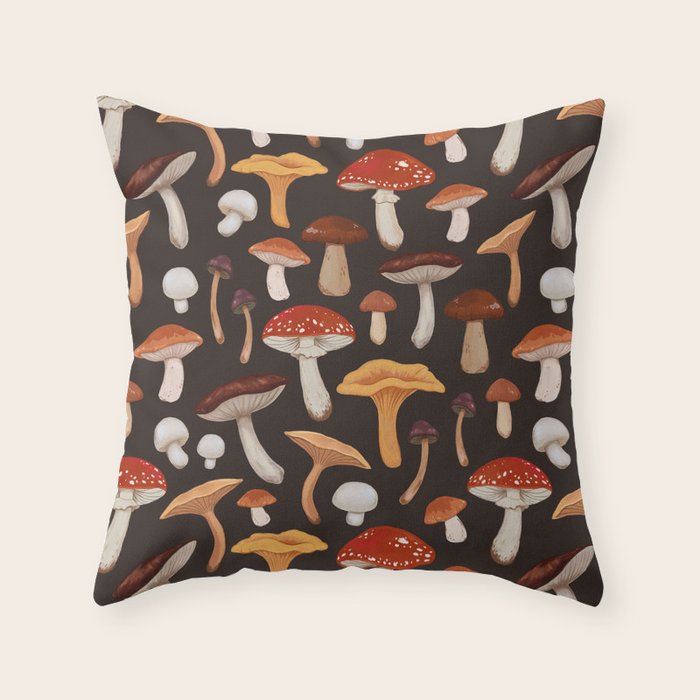Mushroom Medley Throw Pillow Gallery Image 6