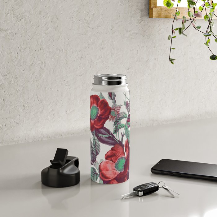 red flowers Water Bottle Gallery Image 4
