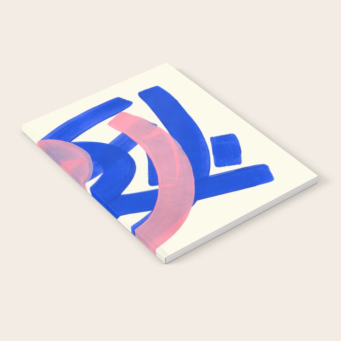 Tribal Pink Blue Fun Colorful Mid Century Modern Abstract Painting Shapes Pattern Notebook Gallery Image 2