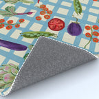 Blue Gingham Farmers Market Pattern Rug Gallery Image 4