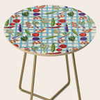 Blue Gingham Farmers Market Pattern Side Table Gallery Image 2