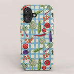 Blue Gingham Farmers Market Pattern iPhone Case Gallery Image 1