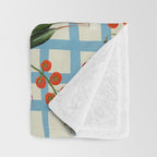 Blue Gingham Farmers Market Pattern Throw Blanket Gallery Image 3
