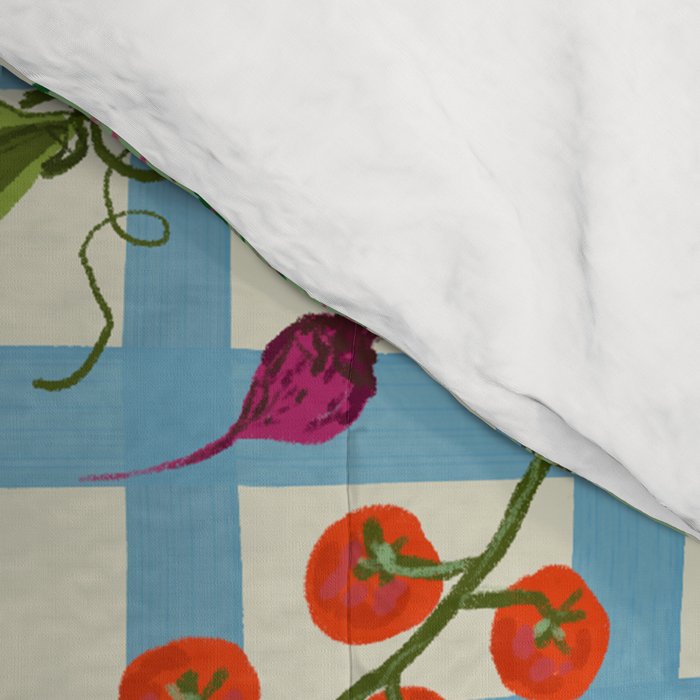 Blue Gingham Farmers Market Pattern Comforter Gallery Image 4