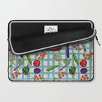 Blue Gingham Farmers Market Pattern Laptop Sleeve Gallery Image 2