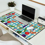 Blue Gingham Farmers Market Pattern Desk Mat Gallery Image 2