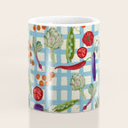 Blue Gingham Farmers Market Pattern Coffee Mug Gallery Image 4