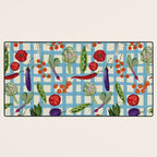 Blue Gingham Farmers Market Pattern Desk Mat Gallery Image 3